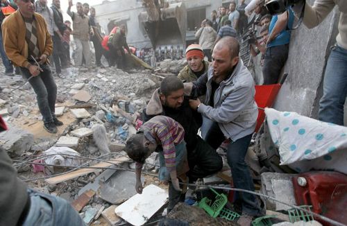 Destruccin y muerte en Gaza por los bombardeos de Israel.